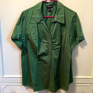 Plus size Lane Bryant Green Button Down Top Size 22